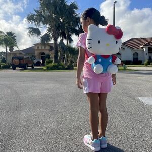 Beautiful Hello Kitty 😻💖 Big Red Bow 15" Plush Backpack Bag NEW